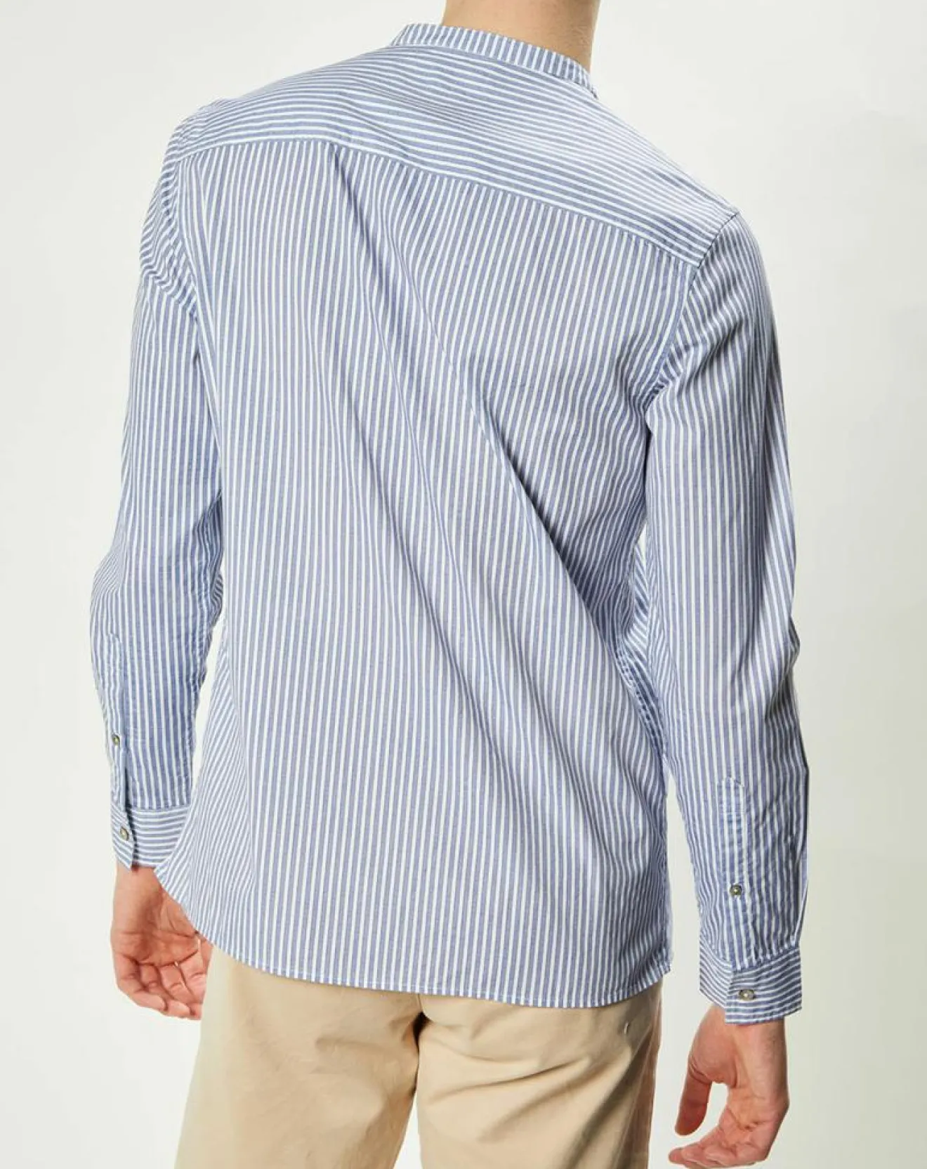 New Harris Wilson Chemise regular en Popeline Theotime rayée bleu/blanc