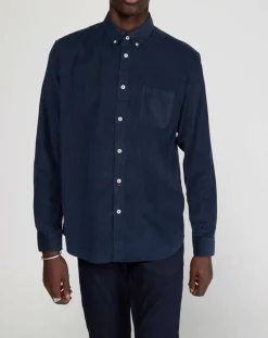 Clearance Marc O'Polo Chemise regular en Velours milleraies bleu marine