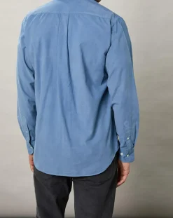 Hartford Chemise regular en Velours Milleraies Pitt Pat bleu nautique