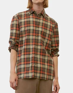 Clearance Marc O'Polo Chemise Regular Fit à carreaux orange/marron