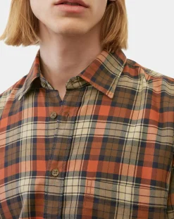 Clearance Marc O'Polo Chemise Regular Fit à carreaux orange/marron