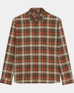 Clearance Marc O'Polo Chemise Regular Fit à carreaux orange/marron