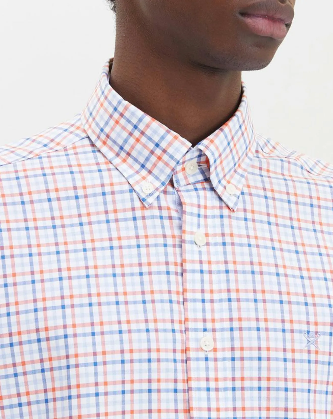 Homme Hackett London Chemise Regular Fit à carreaux corail