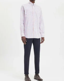 Homme Hackett London Chemise Regular Fit à carreaux corail