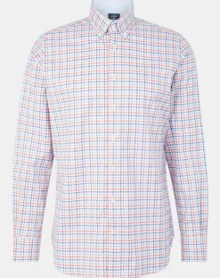 Homme Hackett London Chemise Regular Fit à carreaux corail