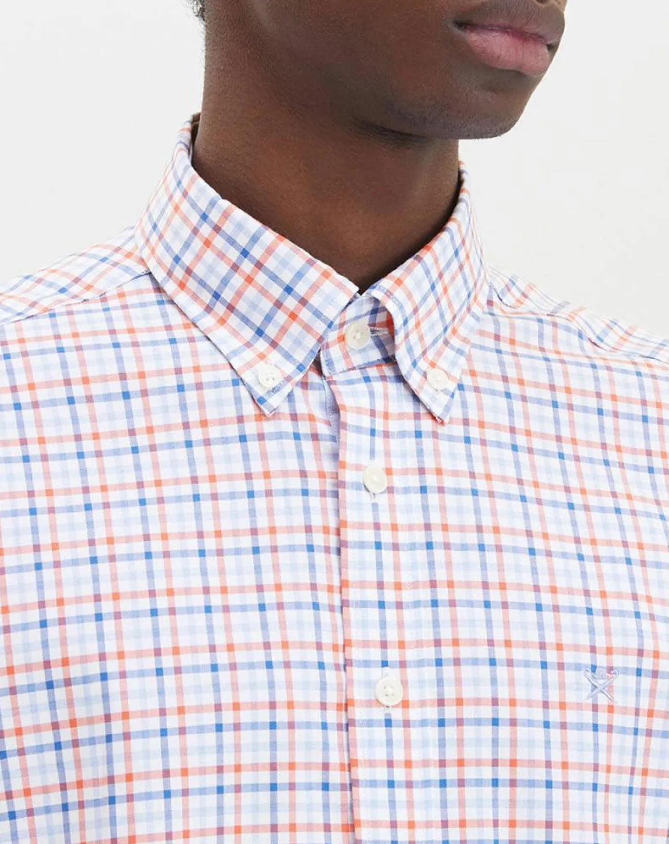 Homme Hackett London Chemise Regular Fit à carreaux corail