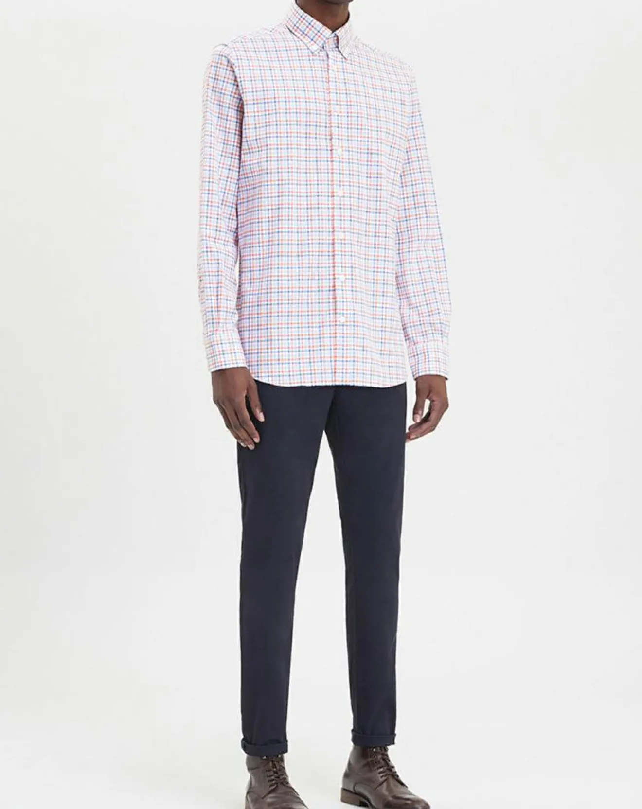 Homme Hackett London Chemise Regular Fit à carreaux corail