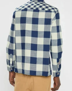 Outlet Scotch & Soda Chemise Regular Fit à carreaux bleu/écru
