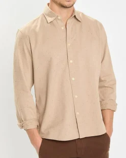 Homme Marc O'Polo Chemise Regular Fit chinée beige