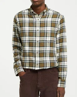 Clearance Gant Chemise Regular Fit en Flanelle Bucheron kaki