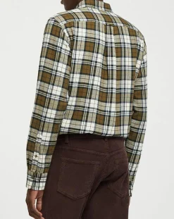 Clearance Gant Chemise Regular Fit en Flanelle Bucheron kaki
