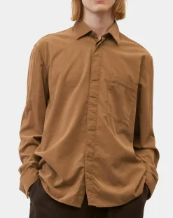 Online Marc O'Polo Chemise Regular Fit en Velours milleraies marron