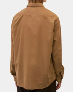 Online Marc O'Polo Chemise Regular Fit en Velours milleraies marron