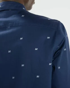 Homme Scotch & Soda Chemise Regular Fit Pocket imprimée bleu marine