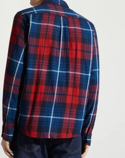 Homme Gant Chemise Regular Fit Tartan rouge/bleu