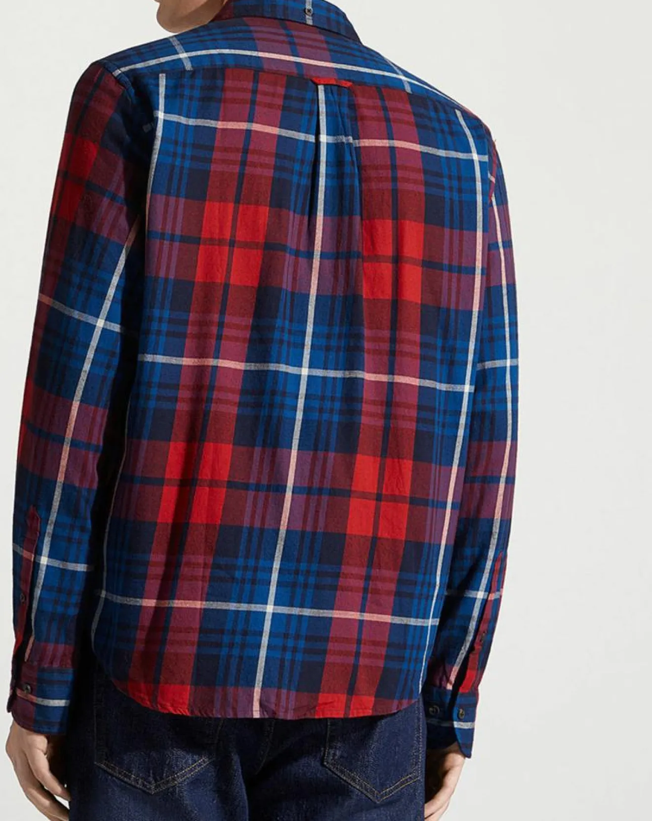 Homme Gant Chemise Regular Fit Tartan rouge/bleu