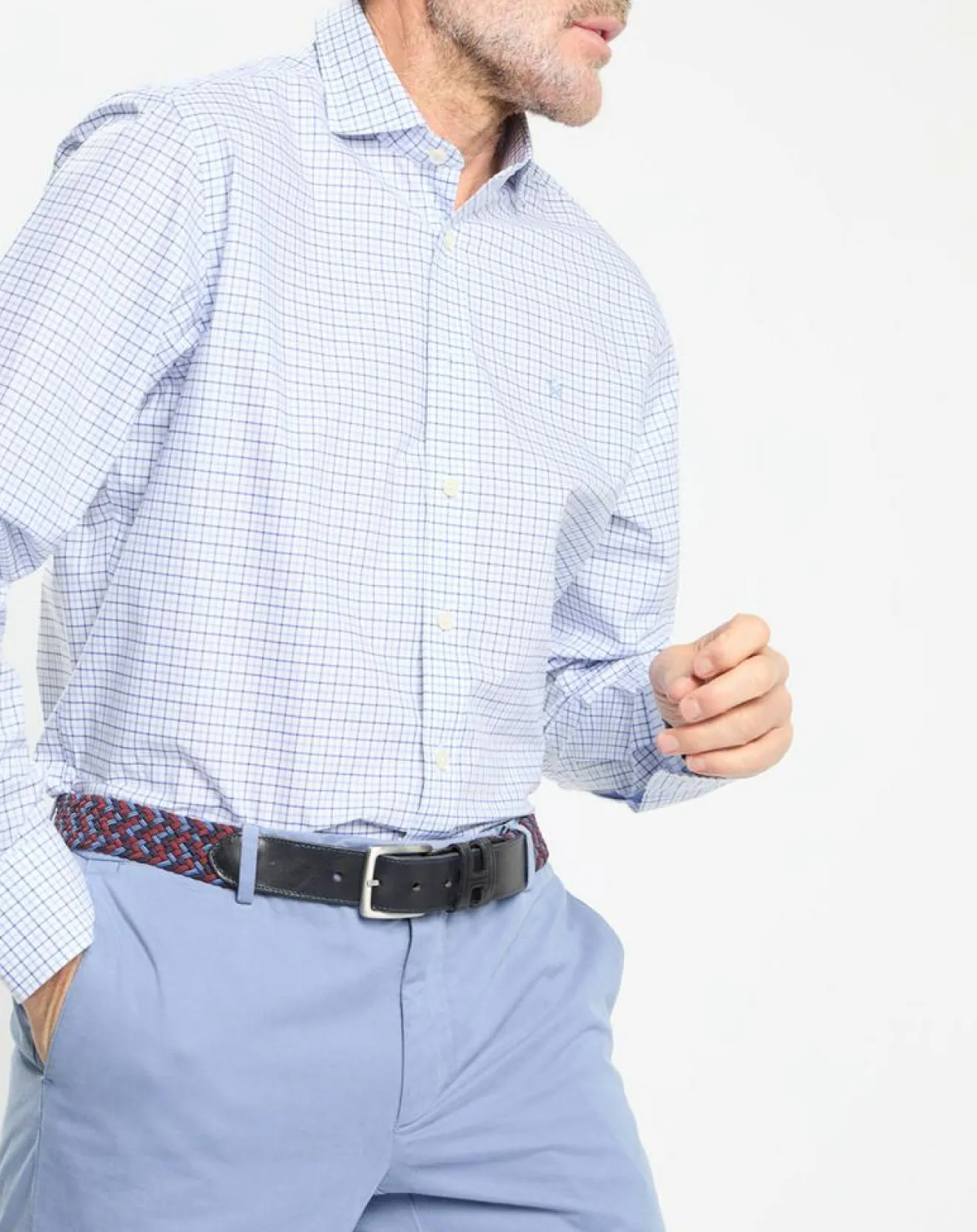 Homme Hackett London Chemise Regular Fit vichy tricolore bleue