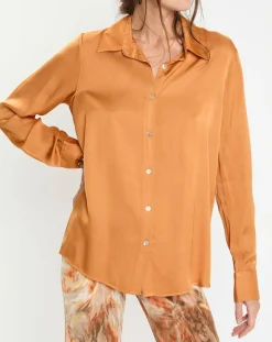 Online Lauren Vidal Chemise satinée Must cannelle