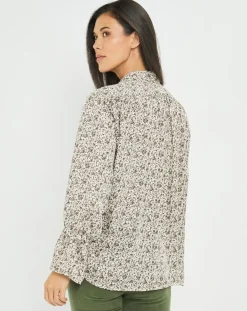 Clearance Lauren Vidal Chemise satinée Store liberty écru/multicolore