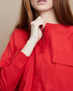 Sale Mare di Latte Chemise Sera Popeline rouge