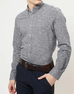 Marc O'Polo Chemise shapped fit bleu chiné