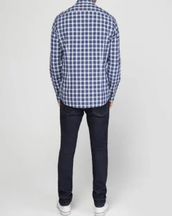 Homme Marc O'Polo Chemise slim à carreaux bleu/blanc