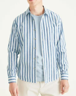 Sale Dockers Chemise Slim Alpha Icon à rayures bleu/blanc