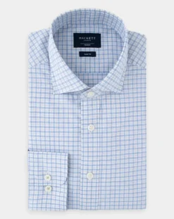 Sale Hackett London Chemise Slim Fit à carreaux bleue