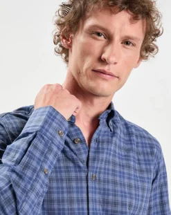 Homme Hackett London Chemise Slim Fit à carreaux bleue