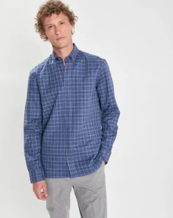 Homme Hackett London Chemise Slim Fit à carreaux bleue