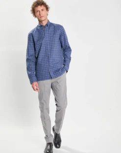 Homme Hackett London Chemise Slim Fit à carreaux bleue