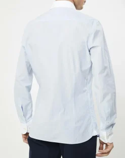 Homme Hackett London Chemise Slim Fit à fines rayures bleue