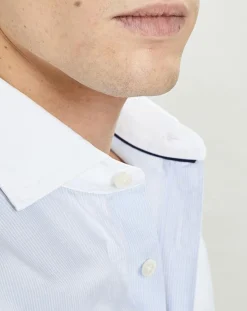 Homme Hackett London Chemise Slim Fit à fines rayures bleue