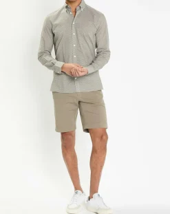 Homme Hackett London Chemise Slim Fit à imprimé fantaisie kaki