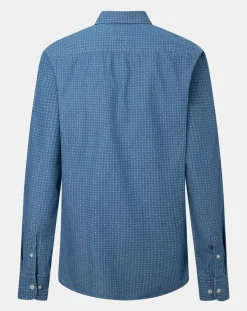 Homme Hackett London Chemise Slim Fit à imprimé géométrique bleue