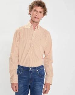 New Hackett London Chemise Slim Fit à micro carreaux jaune/blanc