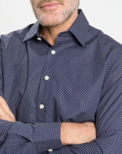 Best Hackett London Chemise Slim Fit à micro imprimé géométrique bleue