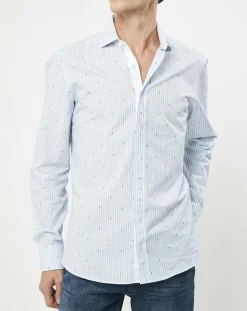 Discount Hackett London Chemise Slim Fit à rayures & points bleu clair