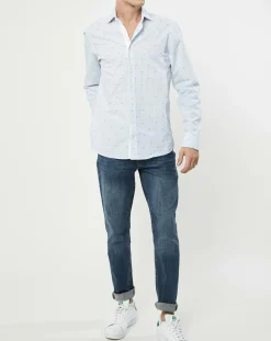 Discount Hackett London Chemise Slim Fit à rayures & points bleu clair