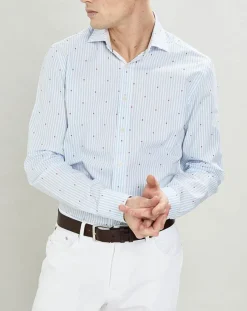 Discount Hackett London Chemise Slim Fit à rayures & points bleu clair