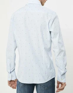 Discount Hackett London Chemise Slim Fit à rayures & points bleu clair