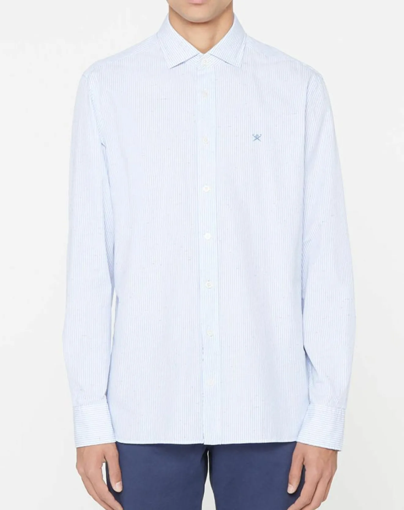 Clearance Hackett London Chemise Slim Fit à rayures bleu ciel/blanc