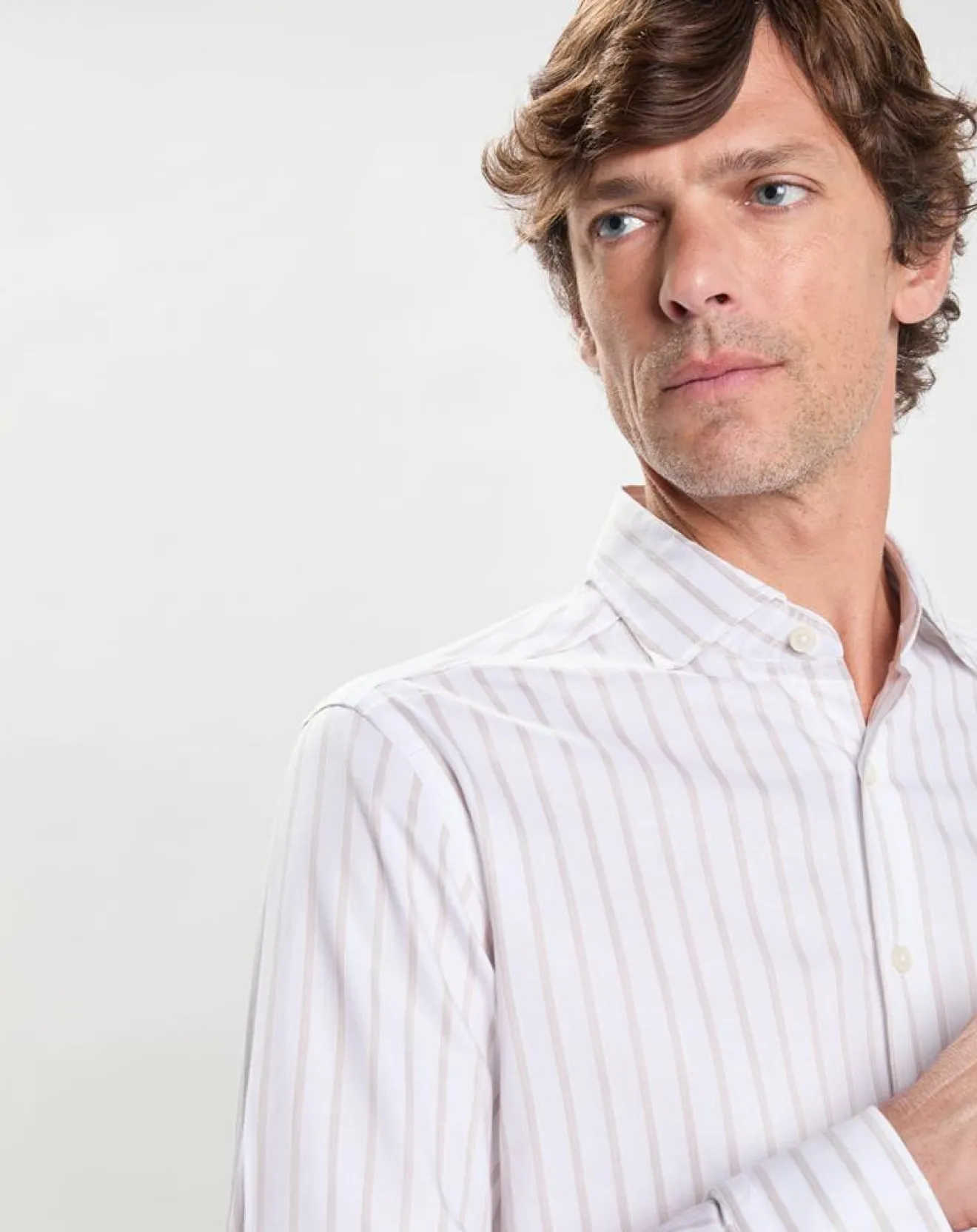 Homme Hackett London Chemise Slim Fit à rayures Smart écrue