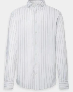 Homme Hackett London Chemise Slim Fit à rayures Smart écrue