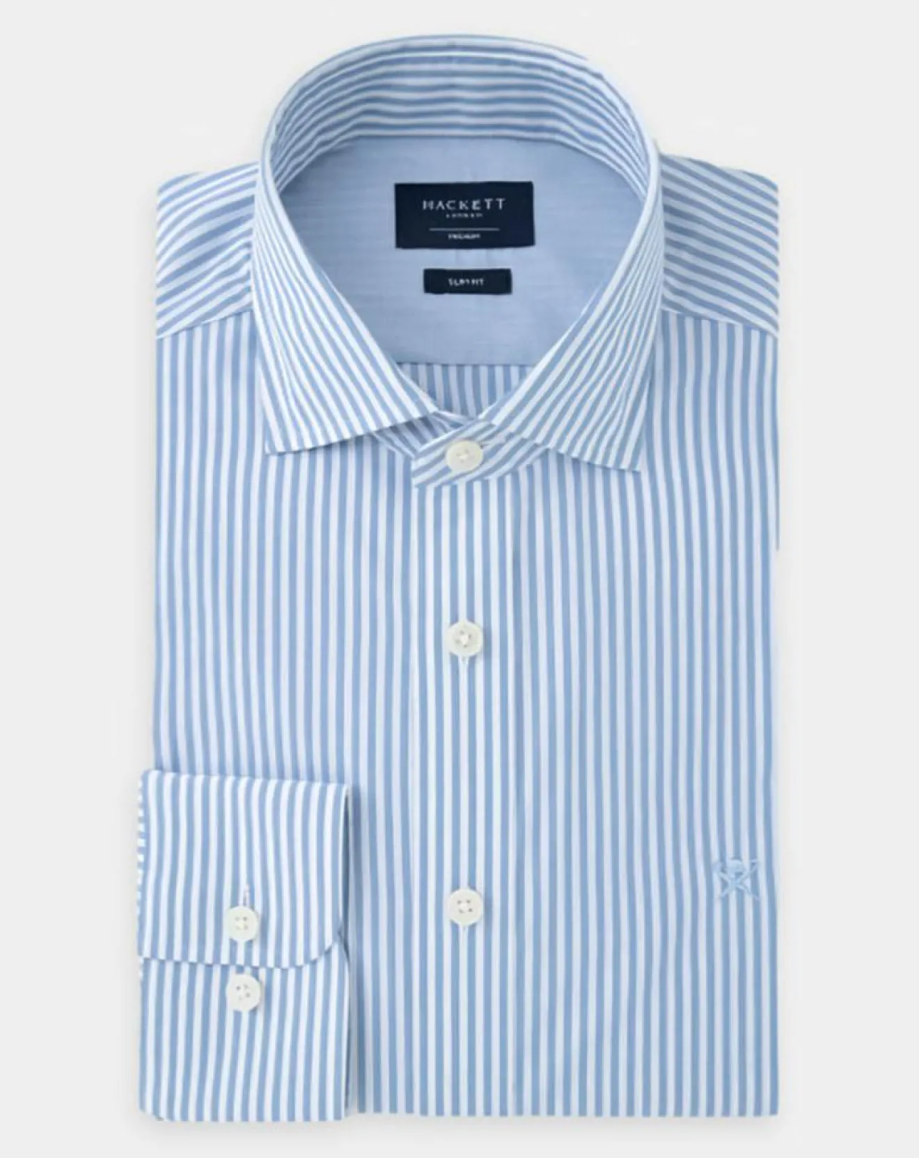 Homme Hackett London Chemise Slim Fit à rayures bleu clair