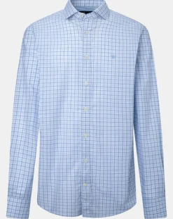 Homme Hackett London Chemise Slim Fit à vichy tricolore bleu ciel