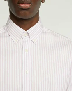 Homme Hackett London Chemise Slim Fit Biface à rayures rose