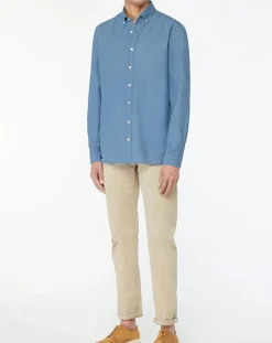 New Hackett London Chemise Slim Fit en Denim bleue