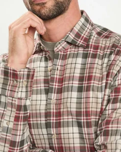 Homme Hackett London Chemise Slim Fit en Flanelle Tartan beige/rouge/kaki