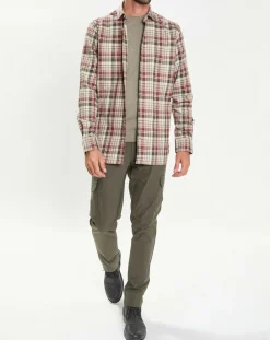 Homme Hackett London Chemise Slim Fit en Flanelle Tartan beige/rouge/kaki